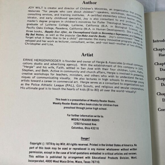 Childrens Book Handling Fear Dangerous Things Situations 1979 u Joy Wilt Ready S - Picture 7 of 11